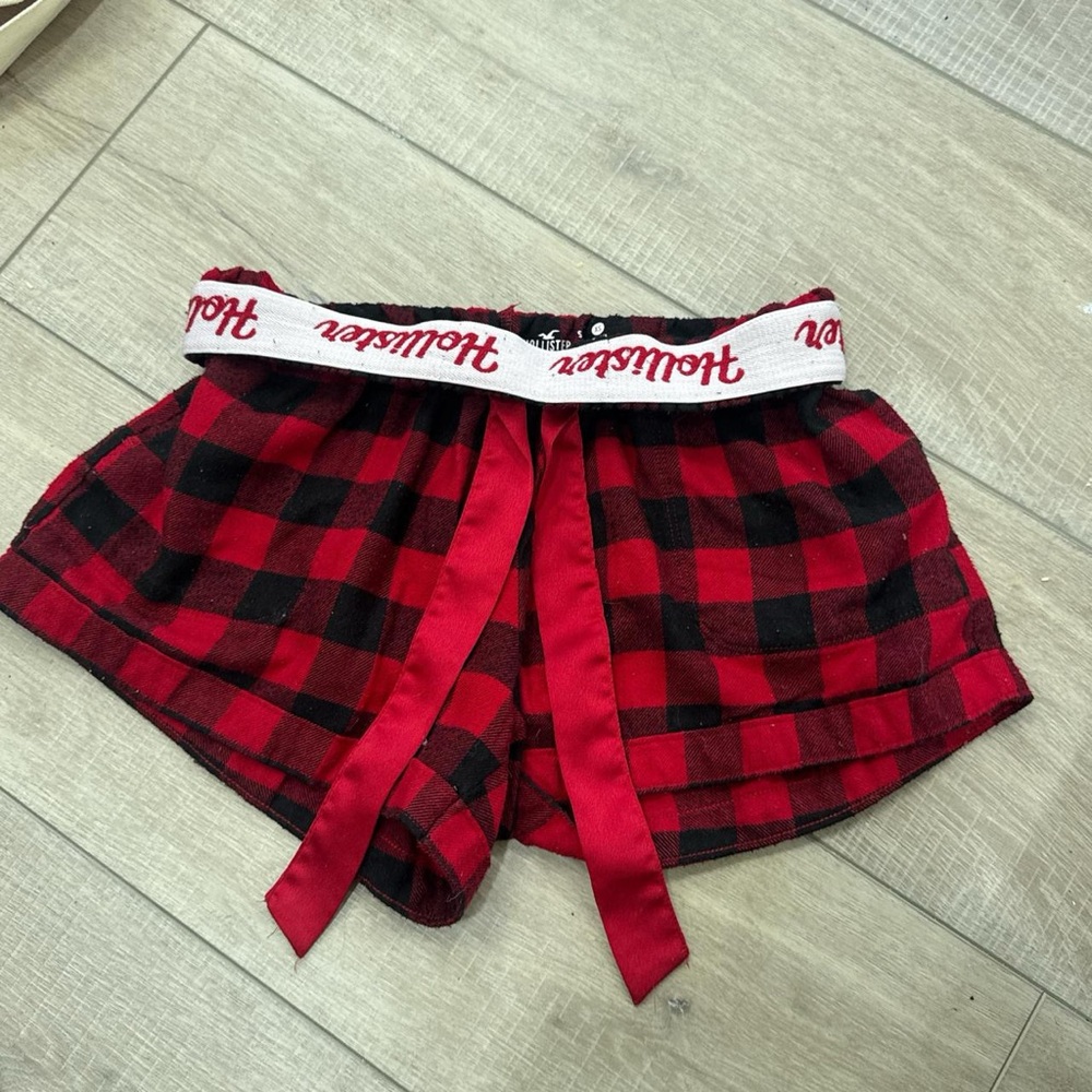 Hollister Red and Black Buffalo Plaid Lounge Shorts